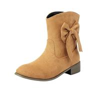 Bottines Pour Femmes Suède Bottes De Cheville Avec Arc Talon Large Bas Classique Bottes Western Boots
