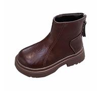 Bottines pour filles avec dessus en cuir et doublure en polaire - Confortables pour une utilisation décontractée - Chaussures d'hiver inspirées du Royaume-Uni - Construction chaude - Style tendance