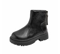 Bottines pour filles avec dessus en cuir et doublure en polaire - Confortables pour une utilisation décontractée - Chaussures d'hiver inspirées du Royaume-Uni - Construction chaude - Style tendance