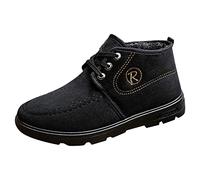 Bottines pour homme - Doublées - Chaussures d'hiver chaudes - Chaussures de neige avec lacets - Chaussures basses vintage - Chaussures d'extérieur légères - Chaussures de sport classiques