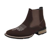 Bottines pour Hommes, Bottes Courtes À Bout Pointu Pointed Toe Chaussures Habillées en Cuir Classiques et élégantes (Bronze, 46)