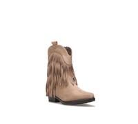 Bottines style santiags en suédine.Modèle doté de franges.Fermeture zippée sur le côté intérieur.Languette sur le côté extérieur. 38