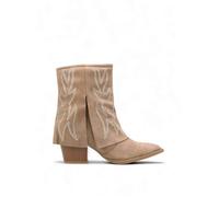 Bottines style santiags en suédine.Modèle doté d'un revers avec flammes en strass.Fermeture zippée sur le côté intérieur. pour 38