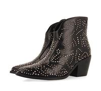 Bottines style santiags noires avec détail clouté pour femme struer