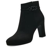 Bottines - Tamaris - Femme - Noir - Hauteur de la tige moyenne - Talon large - Fermeture à zip 37