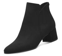 Bottines - Tamaris - Femme - Talon carré 5cm - Fermeture à glissière - Textile noir 40
