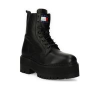 Bottines Tommy Jeans BOOT ZIP UP - Noir - Femme - Plat - Cuir - Moyenne 41