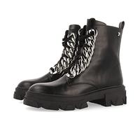 Bottines type militaire noires à lacets et semelle track avec maxi-chaînes pour femme holzthum