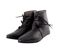 Bottines Unisexe Style Médiéval, Hauteur Cheville, Laçage Classique avec Lanières à Nouer sur le Côté, Bout Rond, Semelle Plate Souple, Chaussures Costume pour Cosplay, Théâtre, Tenue Rétro, Quotidien