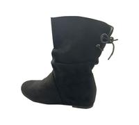 Bottines western pour femme avec cordon de serrage, bottines plates en daim extra larges et légères, chaussures synthétiques durables pour un confort tout au long de la journée, Noir , 40.5 EU
