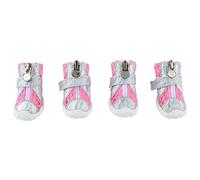 Bottises pour Chiens 4 PCS Été élégant léger en Mailles Respirantes Slip résistant Sole Protecteur Pavet Chaud (Rose)