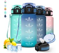 Bottle-500 Ml-Children's Drinking Bottle,Straw,Leak-Proof,Graduated For 1 Day,With Time Marker,Motivation,Safety Lock,Bottle For School,Camping,Office,Travel