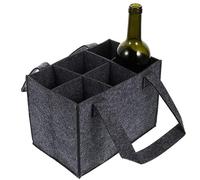 Bottle Bag for Wine - Felt Wine Bottle Holder, Felt Bottle Bag Holder with 6 Compartments | Holder Storage, Portable Grocery for Picnic Birthday Camping Wedding