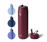 BOTTLE BOTTLE Bouteille d'eau en acier inoxydable avec paille et couvercle, tasse isotherme de 950 ml, reste froide pendant 24 heures et chaude pendant 12 heures, bouteilles d'eau de sport anti-fuite,