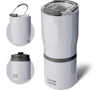 Bottle Bottle Gobelet en acier inoxydable avec anse et 2 couvercles sans BPA, 625 ml - Gris