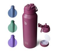 Bottle Bottle Gourde en acier inoxydable avec paille et compartiment à pilules 1,18 L - Bordeaux