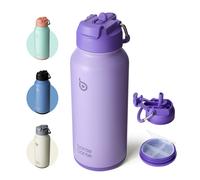 Bottle Bottle Gourde en acier inoxydable violet avec bouchon 2-en-1 à paille et compartiment à pilules - 950 ml
