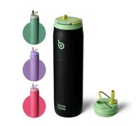 BOTTLE BOTTLE Gourde Isotherme 950 ml, bouteille isotherme avec paille et couvercle,Gourde sport à double paroi en acier inoxydable,vert aurore