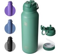 BOTTLE BOTTLE Gourde isotherme en acier inoxydable avec paille, poignée et compartiment à médicaments, 1,13L, vert, sports de plein air et école