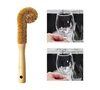 Bottle Brush - Long Handle Cup Scrubber | Wooden Cleaning Brush 28.5cm with Durable Bristles, Water Bottle Cleaner Tool for Home Kitchen Sink Cup Pot Vase Wine Glass Dish
