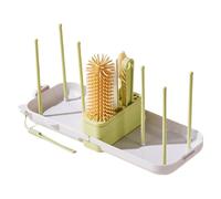 Bottle Cleaning Kit, Bottles Washing Kit with Storage Case, Washer Scrubber and Foldable Drying Rack, Vertical Portable Bottle Cleaner for Feeding Camping Kitchen Beach Airplane Travel