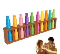 Bottle Color Challenge Game,Color Match Challenge Game,20pcs Fun Matching Et Memory Games,Toys Éducatifs pour,for Travel Camping Holidays Party Night Classroom Backyard (A)