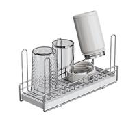 Bottle Drying Rack, Wine Glass Holder, 11.34x4.25x5.91 Inches, Stainless Steel Shelf, Drainer Stand Multi Cup Organizer Efficient Storage and Fast Drying for Kitchen, Countertop, Washing Area, Pantry