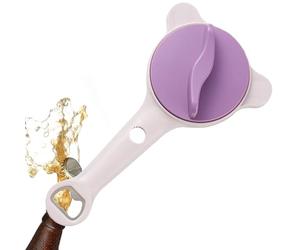 Bottle Openers For Seniors | 4-in-1 Ergonomic Can Lid Opener - Slip-resistant Multipurpose Tin Opening Tool | Versatile For Kitchen Camping Bar Picnic Apartment Dormitory Restaurant