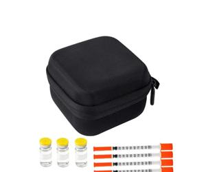 Bottle Storage Case - EVA Sponge Polyester 10.2x10.2x7cm 9 Slot | Organizer For Standard 10ml U-100 Bottles | Travel Medicine Case | Portable Protective Holder With Handle And Strap