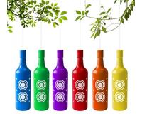 Bottle Target - 6 Pieces Shatterproof Bottle Targets with Rope 2.17x8.27 inches,Adjustable Portable Gear Equipment for Exploding Silhouette Practice Indoor Backyard Game