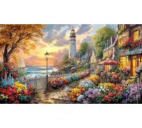 Bottle-with-Lighthouse-and-Stormy-Sea Papier recyclé Puzzle 1000 pièces Jeu Familial Amusant & Stimulant Beau Puzzle de décoration pour détente et décoration Murale 38x26/1000 pièces