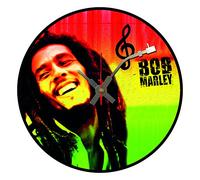 BottleClocks Horloge Murale emblématique en Forme de Disque Vinyle Bob Marley