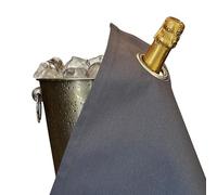 BOTTLECLOTHS - Classic Collection, Chiffon pour Bouteilles avec Anneau en Métal pour Seaux à Glace, Coton, 42 cm, Trou d'Angle (Platine avec Anneau en Métal Argenté , Paquet de 1)