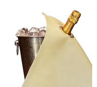 BOTTLECLOTHS - Classic Collection, Chiffon pour Bouteilles avec Anneau en Métal pour Seaux à Glace, Coton, 42 cm, Trou d'Angle (Or avec Anneau en Métal Doré, Paquet de 1)