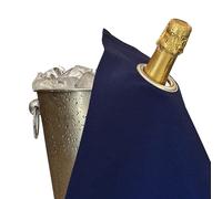 BottleCloths - Collection Classic, Chiffon à Bouteille avec Anneau Métallique pour Seaux à Glace, Coton, 42 cm, Trou d'Angle (Bleu Royal avec Anneau Argent, Lot de 1)
