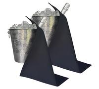 BOTTLECLOTHS - Original Collection, Chiffons pour Bouteilles pour Seaux à Glace, Coton, 42 cm, Trou d'angle, Cercle Piqué (Noir, Paquet de 2)
