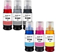 Bottled Ink GI-53 GI53 Compatible Bouteilles d'encre Remplacement pour Canon GI-53 GI53 Compatible pour Canon PIXMA G650 G550 (6 Pack, Noir/Cyan/Magenta/Jaune/Rouge/Gris)