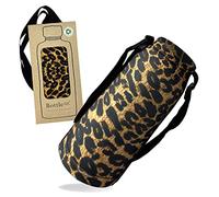 Bottlesoc Porte-bouteille d'eau avec bandoulière | Motif imprimé léopard synthétique - Housse lavable pour la marche et les voyages | Housse écologique avec sangle réglable | Porte-bouteille d'eau