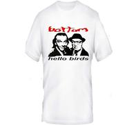 Bottom Rik Mayall Tshirt Hello Birds Stag Night Comedy Mens Shirt Top TV Funny Manches Courtes(Small)