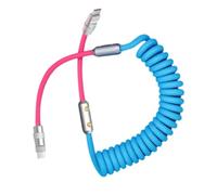 Bottone Câble de données en bobine pour appareils USB C, charge rapide 120 W, boîtier en métal, cordon de charge extensible à vitesse rapide