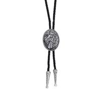 Bottone Cravate gothique Bolo pour homme style cowboy occidental avec boucle en alliage en forme de tête de cheval - Accessoires d'Halloween pour gentleman, noir/rouge, Comme décrit