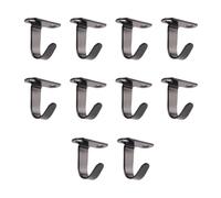 Bottone Lot de 10 crochets simples en acier inoxydable noir pour plafond - Crochets pratiques pour salle de bain, armoire, garage