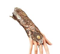 Bottone Manchette gothique steampunk en dentelle - Mitaines dorées - Manchettes noires et dorées - Pour femme - Pour prendre un thé, doré, taille unique
