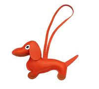 Bottone Porte-clés en cuir synthétique avec breloque en forme de teckel pour sac à dos ou sac à main, E, A