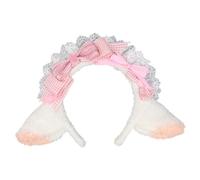 Bottone Serre-tête en dentelle plissée pour femme - En forme d'oreille de mouton - Pour prendre des photos - Multicolore