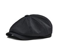 BOTVELA Casquette plate 8 pièces pour homme en coton Gatsby Ivy - Noir - Large