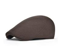 BOTVELA Casquette plate en coton pour homme Motif Gatsby Gatsby Newsboy, café, Taille unique