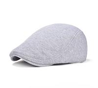 BOTVELA Casquette plate en coton pour homme Motif Gatsby Gatsby Newsboy, gris clair, Taille unique