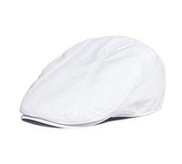 BOTVELA Casquette Plate en sergé de Coton pour Homme - Blanc - 7 3/4, 7 7/8
