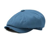 BOTVELA Casquette plate pour homme 8 pièces Style Gatsby Ivy Golf Chapeau de chauffeur 100% coton, bleu clair, 64